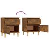 vidaXL Tables de chevet 2 pcs Chêne fumé 40x35x50 cm