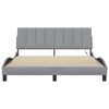 vidaXL Cadre de lit sans matelas Hanko gris clair 160x200 cm tissu