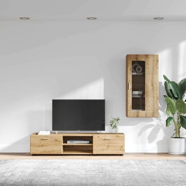 vidaXL Ensemble meuble TV FLORIN Ch&ecirc;ne artisanal Bois d'ing&eacute;nierie