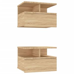 vidaXL Tables de chevet flottantes 2 pcs Ch&ecirc;ne sonoma Bois ing&eacute;nierie