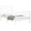 vidaXL Cadre de lit sans matelas blanc bois massif
