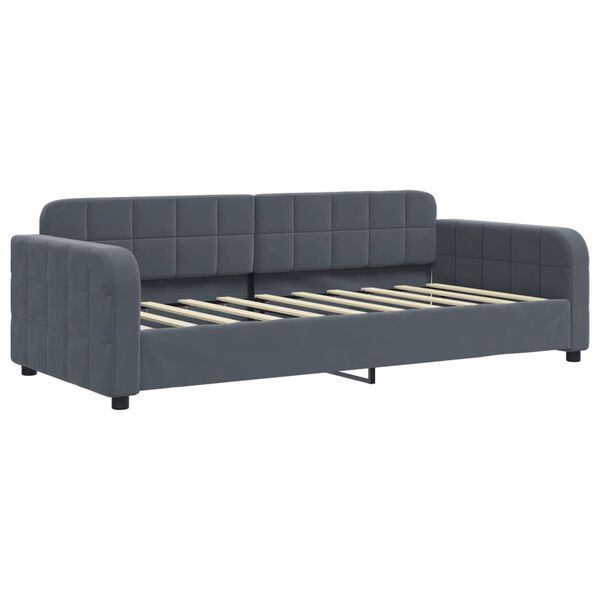 vidaXL Lit de repos gris fonc&eacute; 90x190 cm velours