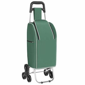 vidaXL Trolley de shopping Vert 39,5 x 33 x 93 cm Tissu Oxford