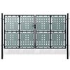 vidaXL Portail de cl&ocirc;ture noir &agrave; une porte 300x150 cm
