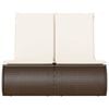 vidaXL Chaise longue double avec coussins marron résine tressée