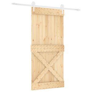 vidaXL Porte coulissante 95 x 210 cm Bois de pin massif (non trait&eacute;)