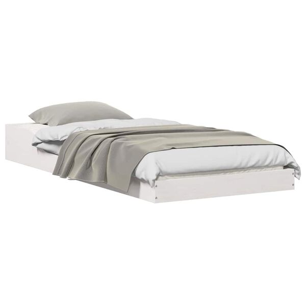 vidaXL Cadre de lit Blanc 90 x 220 cm Pin massif