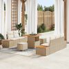 vidaXL Ensemble de canap&eacute; de jardin 8 pcs Beige polyrotin