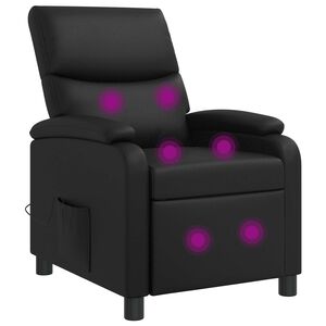 vidaXL Fauteuil de massage inclinable Noir Simili cuir