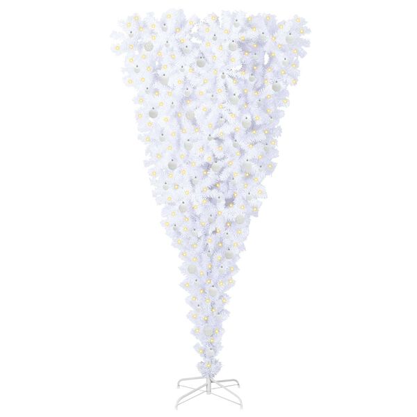 vidaXL Sapin de No&euml;l artificiel avec 300 LED Blanc 240 cm PVC et Acier