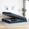 vidaXL Lit avec rangement et matelas Bleu 200 x 200 cm Polyester