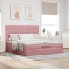vidaXL Cadre de lit ottoman avec matelas rose 200x200 cm velours