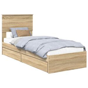 vidaXL Lit de Rangement Ch&ecirc;ne Sonoma 75 x 190 cm Bois d'ing&eacute;nierie