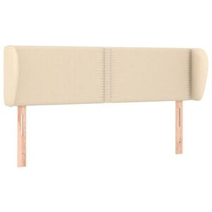 vidaXL T&ecirc;te de lit avec oreilles Cr&egrave;me 147x23x78/88 cm Tissu