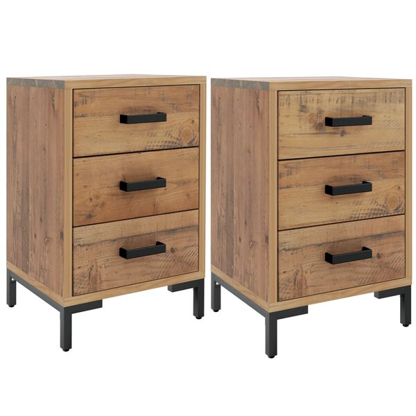 vidaXL Tables de chevet 2 pcs 40x30x55 cm Bois de pin massif