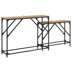 vidaXL Table console 2 pc Ch&ecirc;ne artisanal 100 x 28 x 75 cm