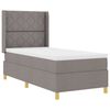 vidaXL Lit &agrave; ressorts avec bandes LED Taupe 90 x 190 cm tissu