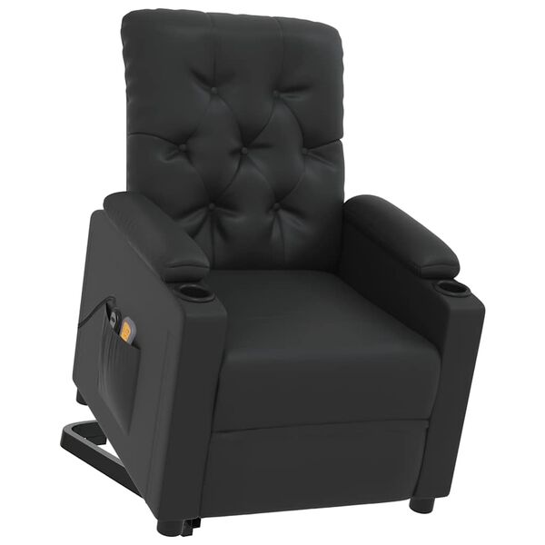 vidaXL Fauteuil de massage Noir Similicuir