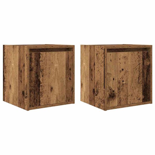 vidaXL Tables de chevet murales 2 pcs vieux bois 38x34x40 cm