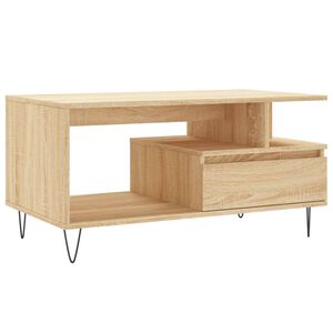 vidaXL Table basse Ch&ecirc;ne sonoma 90x49x45 cm Bois d'ing&eacute;nierie