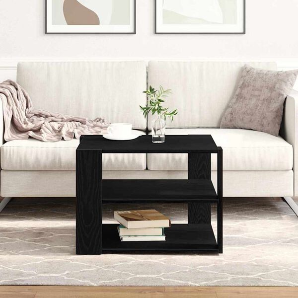 vidaXL Table basse Ch&ecirc;ne Noir 58 x 58 x 40 cm Bois d&rsquo;ing&eacute;nierie