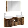 vidaXL Ensemble d'armoire de salle de bain 4 pcs Bois ancien