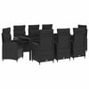 vidaXL Ensemble de repas ext&eacute;rieur 9 pc Noir polyrotin