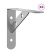 vidaXL Supports d'&eacute;tag&egrave;res 4pcs 15x2,5x11,5cm argent&eacute; acier inoxydable