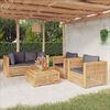 vidaXL Salon de jardin 5 pcs avec coussins Bois de teck solide
