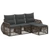 vidaXL Ensemble de canap&eacute; de jardin 4 pcs Gris et Gris fonc&eacute; polyrotin