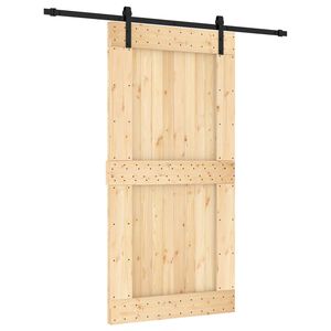 vidaXL Porte coulissante Naturel et noir 100 x 210 cm