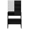 vidaXL Ensemble de table de maquillage LED 2 pcs Ch&ecirc;ne noir