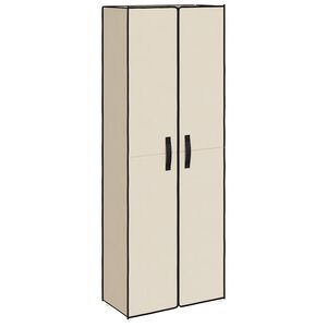 vidaXL Armoire &agrave; chaussures Cr&egrave;me 60x30x166 cm Tissu