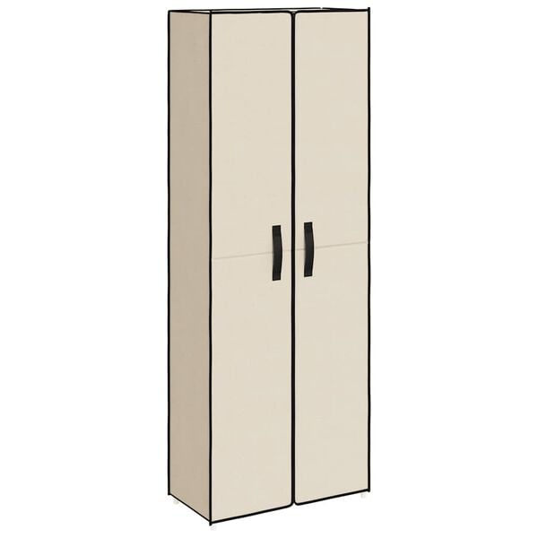 vidaXL Armoire &agrave; chaussures Cr&egrave;me 60x30x166 cm Tissu