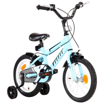 vidaXL Vélo pour enfants 14 pouces Noir et bleu