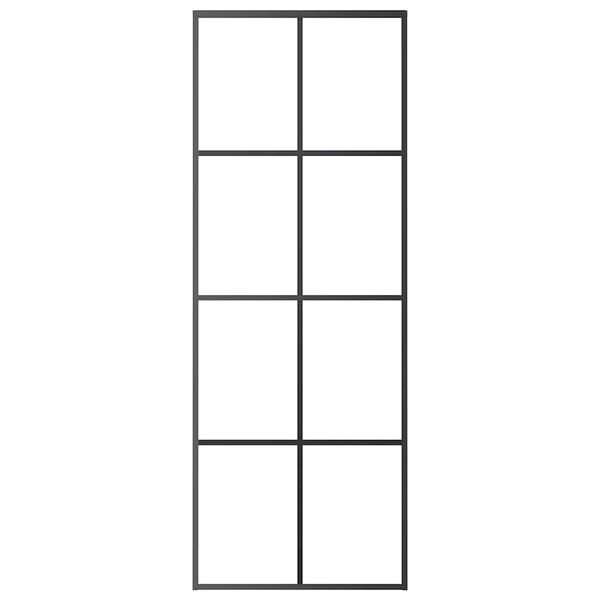 vidaXL Porte coulissante Noir 76x205 cm Verre ESG et aluminium