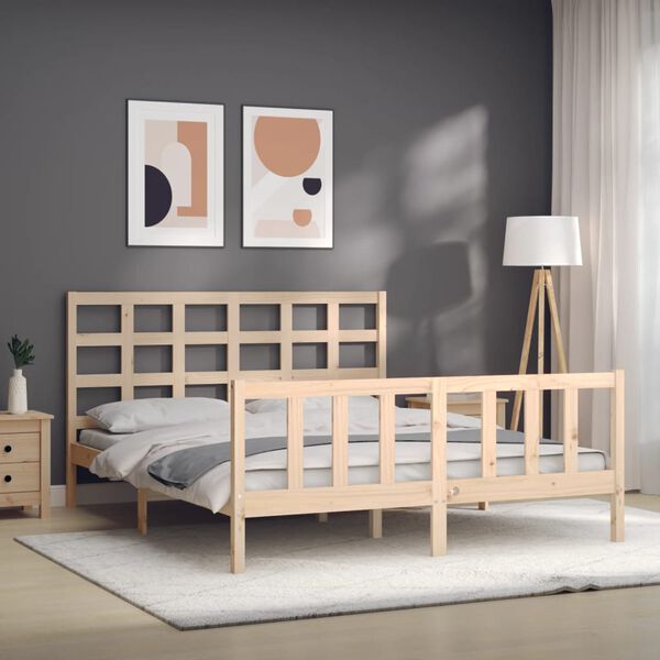 vidaXL Cadre de lit sans matelas 160x200 cm bois massif de pin
