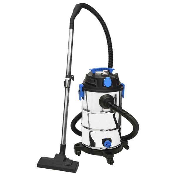 vidaXL Aspirateur sec et humide 1200 W 30 L Argent&eacute;