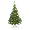 vidaXL Sapin de No&euml;l artificiel pr&eacute;-&eacute;clair&eacute; Vert 180 cm PVC