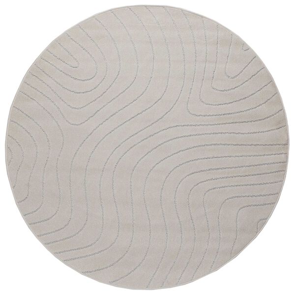 vidaXL Tapis de surface Rond HUARTE Cr&egrave;me &Oslash; 160 CM Polyester