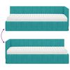 vidaXL Cadre de lit d'angle avec matelas 2 pcs Turquoise Velours