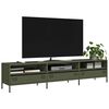 vidaXL Meuble TV vert olive 202x39x43,5 cm acier lamin&eacute; &agrave; froid