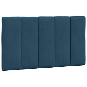 vidaXL Coussin de t&ecirc;te de lit Hanko bleu 80 cm velours