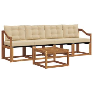 vidaXL Ensemble de canap&eacute;s d'ext&eacute;rieur 5 pcs Naturel et Beige