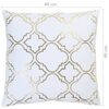vidaXL Coussins imprimés à film lot de 2 Blanc et doré 40x40 cm Coton