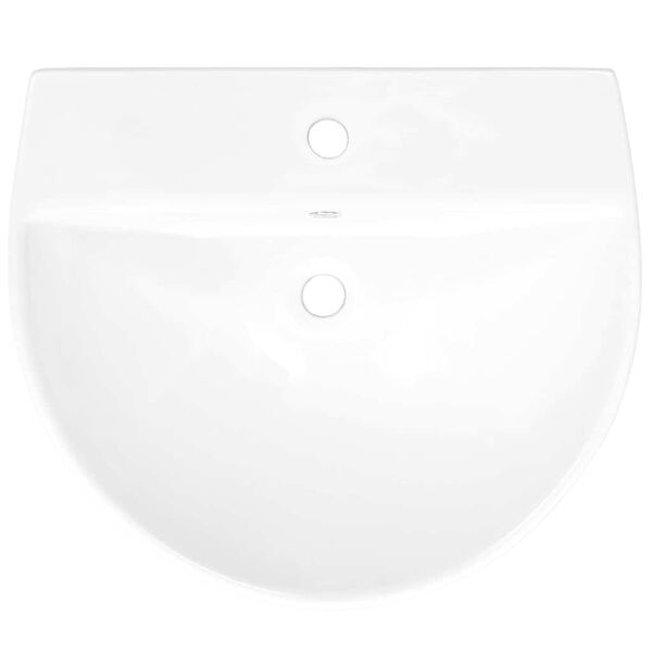 vidaXL Lavabo Blanc 56 x 48 x 42 cm C&eacute;ramique &Eacute;maill&eacute;e