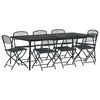vidaXL Ensemble de meubles d'ext&eacute;rieur 9 pc Anthracite Fer et Acier