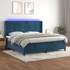 vidaXL Sommier &agrave; lattes de lit matelas et LED Bleu fonc&eacute; 200x200 cm