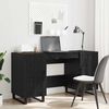 vidaXL Bureau avec porte Ch&ecirc;ne noir 140 x 50 x 75 cm Bois d'ing&eacute;nierie