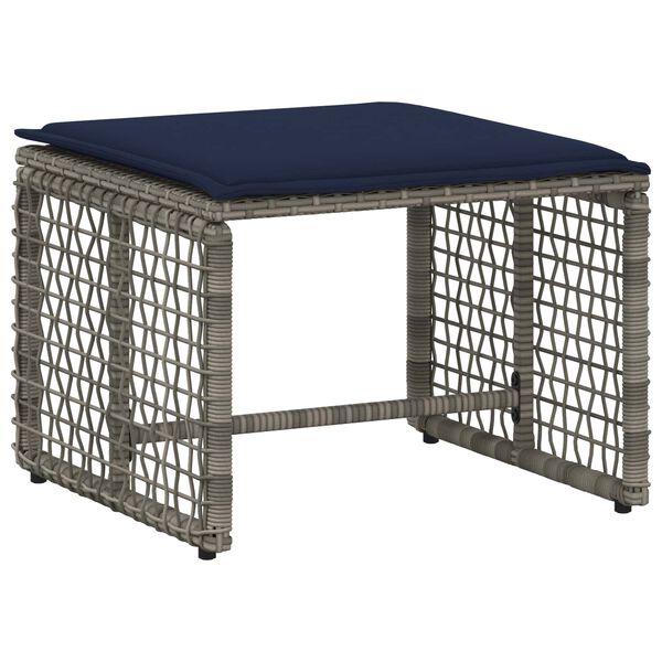 vidaXL Ensemble de meubles d'ext&eacute;rieur 5 pcs Gris et marine